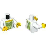 Torso, Lime Bow and Yellowish Green Underdress, Lime Bow on Back print, White Arms, Yellow Hands