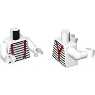 Torso, Black Thin Stripes, Red Suspenders Front and Back Print, White Arms and Hands