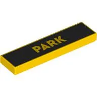 Tile 1 x 4 with 'PARK' on Black Background print