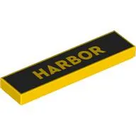 Tile 1 x 4 with 'HARBOR' on Black Background print