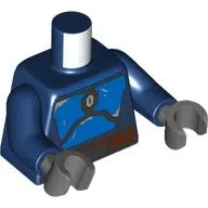Torso, Blue Mandalorian Armor, Dark Brown Belt print, Dark Blue Arms, Dark Bluish Gray Hands