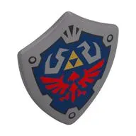 Shield Triangular with Spiked Top with Red Wings, on Dark Blue Field print