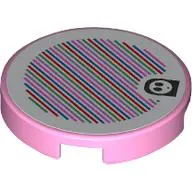 Tile Round 2 x 2 with Shy Guy and Barcode Print (Sticker)