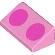 Brick Sloped 30° 1 x 2 x 2/3 with 2 Dark Pink Circles print