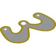 Neckwear Cape, Curved with One Center Hole and Two Hand Holes with Yellow Border Print