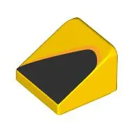 Brick Sloped 30° 1 x 1 x 2/3 with Black Triangle print