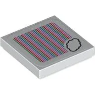 Tile 2 x 2 with Cloud and Barcode Print (Sticker)