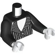 Torso with Long Arms, Suit, Jacket, White Stripes, Shirt print, Black Arms, White Hands