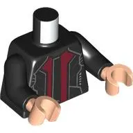 Torso, Jacket, Dark Red Panels, Silver Trim print, Black Arms, Light Nougat Hands