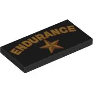 Tile 2 x 4 with Yellow 'ENDURANCE', Star print