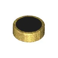 Tile Round 1 x 1 with Large Black Dot print