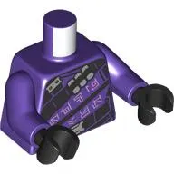Torso, Black Armor, Sashes with Bright Pink Asian Symbols, Ammo Belt print, Dark Purple Arms, Black Hands