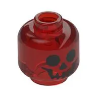 Minifig Head Skeleton, Black Skull Face Print
