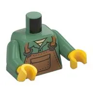 Torso, Medium Nougat Apron print, Sand Green Arms, Yellow Hands