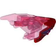 Creature Body Part, Dragon Head with Trans-Dark Pink Horns Pattern and Magenta Eyes, Dark Purple Scales, Black Markings print