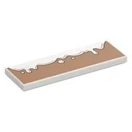Tile 2 x 6 with White Cream on Medium Nougat Background print