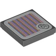 Tile 2 x 2 with Dragon Coin and Barcode Print (Sticker)
