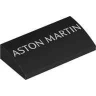 Brick Curved 2 x 4 x 2/3 No Studs with White 'ASTON MARTIN' print