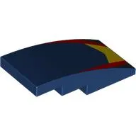 Brick Curved 4 x 2 No Studs with Yellow/Red/Black Shapes (Red Bull) print
