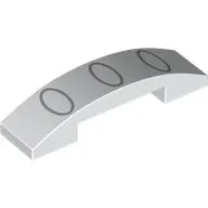 Brick Curved 4 x 1 Double with No Studs with Silver Ovals print