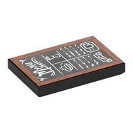 Tile 2 x 3 with Black Chalkboard, Reddish Brown Wooden Frame, 'Menu', Soup, Challis print