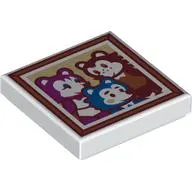 Tile 2 x 2 with Blue, Magenta, Dark Brown Bears in Photo Frame print