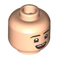 Minifig Head Frodo Baggins, Dark Brown Eyebrows, Open Mouth, Chipped Tooth / Neutral