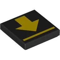 Tile 2 x 2 with Yellow Arrow, Stripe print