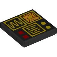 Tile 2 x 2 with Yellow Classic Controls, Graphs, Red Buttons print