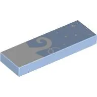 Tile 1 x 3 with White Rose Stalk, Stars print