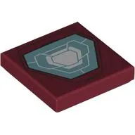 Tile 2 x 2 with Sand Green/White Rectangle Arc Reactor print