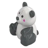Duplo Animal Bear, Sitting with Dark Bluish Grey Ears, Legs, Dark Pink Hearts on Cheeks, Sew Line on Forehead print