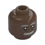 Minifig Head George Washington Carver, Thick Dark Bluish Grey Eyebrows, Moustaches, Black Wrinkles