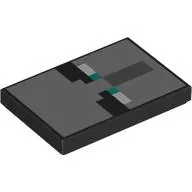 Tile 2 x 3 with Illager Face, Dark turquoise Eyes print