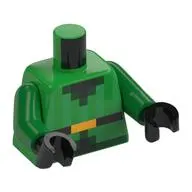 Torso, Pixelated Vest, Green Stripes, Black Belt, Gold Belt Buckle print, Bright Green Arms, Black Hands