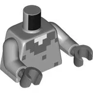 Torso Fur, Dark Bluish Gray and White Squares Print, Light Bluish Gray Arms, Dark Bluish Gray Hands