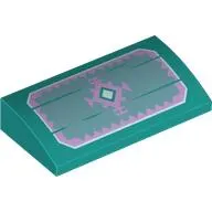 Brick Curved 2 x 4 x 2/3 No Studs with Lavender Crystal, Border on Sand Green Wooden Boards print