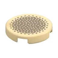 Tile Round 2 x 2 with Tan Dots on Dark Tan Background print