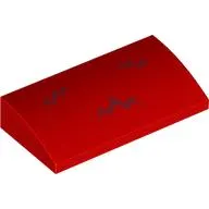 Brick Curved 2 x 4 x 2/3 No Studs with Dark Red Fur print