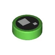 Tile Round 1 x 1 with Small Black Circle with 2 White Squares (Brickheadz Eyes) print