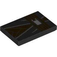 Tile 2 x 3 with Black Jedi Robe, Dark Brown Shirt, Belt print