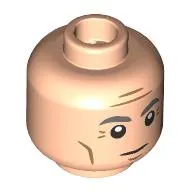 Minifig Head Jean-Luc Picard, Dark Bluish Grey Eyebrows, Wrinkles, Neutral Stare