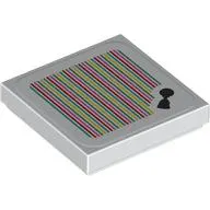 Tile 2 x 2 with Horn and Barcode Print (Sticker)