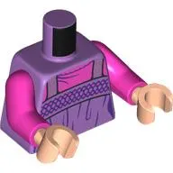 Torso, Medium Lavender Dress, Dark Purple Decorations, Dark Pink Shirt print, Dark Pink Arms, Light Nougat Hands