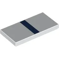 Tile 2 x 4 with Dark Blue Stripe print