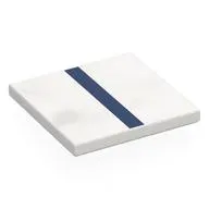 Tile 4 x 4 with Dark Blue Stripe print