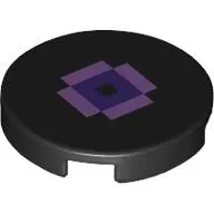 Tile Round 2 x 2 with Pixelated Lavender/Dark Purple Eye print