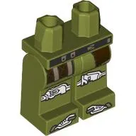 Hips and Olive Green Legs with Black Belt, Dark Brown Pockets, White Clamps on Knees and Toes print