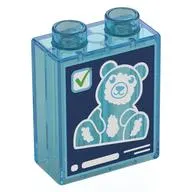 Duplo Brick 1 x 2 x 2 with X-Ray of Stuffed Bear print