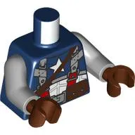 Torso, Captain America Suit, White Stars, Light Bluish Grey/Red Straps, Dark Brown Belt print, Light Bluish Gray Arms, Reddish Brown Hands